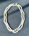 Princess Necklace  Vintage  Single Strand  Ahoya Pearls  24     Yellow 14k Gold 