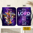 Customized Butterfly Flower God Cross Bible Cover Heal Me Lord Floral Jesus Bag