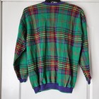 Vintage 80s Adrienne Vittadini Sport Imagin Cardigan Plaid Size Large Kidcore