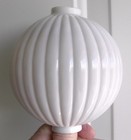 Original Vintage Pleat White Milk Glass Slight Purple Tint Lightning Rod Ball
