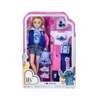 Disney Ily 4ever 12 5  Stitch Doll Varsity Jacket Brown Hair brown Eyes