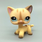 Littlest Pet Shop Lps Short Hair Kitty Cat Yellow Cream Brown Stripe Very Rare