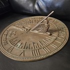 Vintage Solid Brass Sundial 11 5        grow Old Along With Me    Grim Reaper Patina