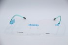 New 2 5 Italee Crystal Blue Teal Black Authentic Designer Eyeglasses 55-16