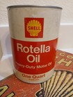 Vintage Gas  shell  Rotella Oil Heavy- Duty Motor Oil  1 Quart Can   Metal Sign