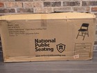 Nps 2300 Series 29 5  Modern Metal Folding Chair In Gray Stone  set Of 4 