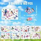 Spring Window Cling Sticker  9 Sheets Butterfly Flower Bird Clings With Tree Bra