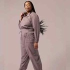 Athleta X Alicia Keys Utility Jumpsuit Smoked Almond Mauve Purple 20 Xxl New