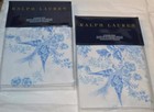2 Ralph Lauren Dauphine Blue Floral Birds Standard Shams New Archival Collection