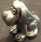 Vintage Pewter Figurine - Tiny Puppy Dog 1 Inch