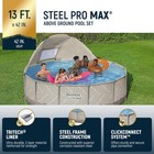 Bestway Steel Pro Max 13  X 42  Round Above Ground Pool Set With Canopy   Ladder