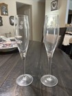 Tiffany   Co  Daisy Champagne Flutes Etched Set Of 2 Glasses Wedding Toast