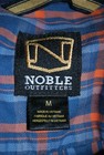 Noble Outfitters Button Down Shirt Mens Blue Orange Size Med Plaid Long Sleeve
