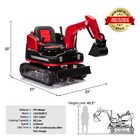 2 In 1 360   Red 12v Battery Powered Kids Ride On Excavator Bulldozer With Remote