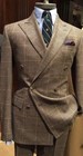 Houndstooth Men Suits 2 Pcs Double Breasted Wide Peak Lapel Jacket Coat Business