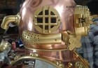Solid Antique Copper Us Navy Mark V Full Size Divers Scuba Diving Helmet
