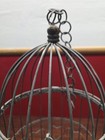 Vintage Silver Twisted Wire Birdcage Bird Cage Display Hearts Chain Hanger