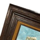 Nautical Oil Painting William Hoffman Sailing Ship Seascape Carved Frame 18x16