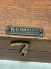 Vint Wh Curtin Co Analytical Balance Scale Weight Set Brass Houston Tx Wood Box