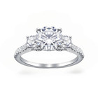 Silver  Plated Elegant  Round Cubic Zirconia Wedding Ring For Women Size 6-10