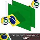 New G128 Brazil Flag 3x5 Ft Double Sided Embroidered Polyester Brass Grommets