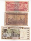 West Africa  Guinea  Angola  Lot Of 3  All Different Banknotes  Rare Collection