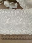 2 Yrds Vintage Cotton Lace Trim Angel   Floral Embroidery 6 25   16cm  Scalloped