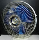 Vintage Lasko 12  Oscillating 3 Speed Fan Translucent Blue Blade