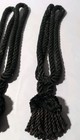 Rope Cord Black Curtain Tie Backs W  Tassel Ornamental Set  2 