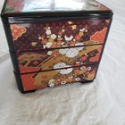 Vintage Japanese 3 Tier Jubako Bento Box Lacquerware Stacking Food Storage