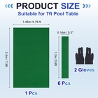 7ft Billiard Cloth Pool Table Felt Kit With 6 Cloth Strips And 2 Gloves  Green