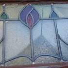 Antique Old English Leaded Stained Glass Window  20  X 15  Small Crack Nice