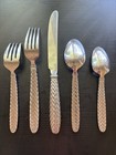 Ralph Lauren Equestrian Braid Stainless Flatware 5 Pc  Place Setting Korea Htf