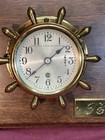 Vtg Brass Chelsea Ships Wheel Bell Clock Bell W Key   Barometer Marshall Fields