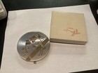 Rare Vintage New In Box Bell Gold Tone Powder Floral Compact Must See Nr