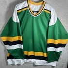 Vintage Ccm Hockey Jersey Adult Xl Green White Yellow Blank Men   s 3265