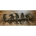46  Vintage Brass Horse Wall Sculpture Large Hanging 5 Horses Running Wild