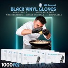 Lw Disposable Black Vinyl  Gloves Powder Free Large 5mil 1000 Pcs