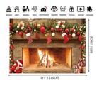 7x5ft Christmas Photography Backdrop Fireplace Decoration Family Party