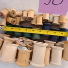Lot Of 50 Empty Vintage Wooden Thread Spools Various Brands   Sizes Farmhouse