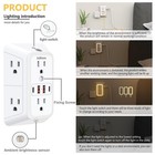Wall Outlet Extender With Night Light  Power Plug Adapter 6 Outlet Extender W   