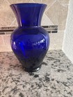 Large Vintage Deep Cobalt Blue Glass Vase 10 5 Inches