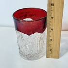 Palm Beach   Florida Fl Antique Ruby Red Flash Souvenir Glass Cut Glass Cup