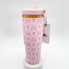 Hydrapeak Pink Rose Bow 32oz Nomad Stainless Steel Tumbler