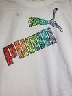 Puma Girls Purple Capri Leggings And White T-shirt Colorful Logo Set Size 5 