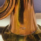 Vintage Bugle   Made In India Brass Copper Horn 11   Tall W mouthpiece On Chain