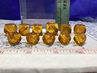 Art Deco Bakelite Apple Juice Cubic Buttons Lot Of 11 Matching Mix Sizes