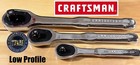 90t Craftsman 3 Piece Low Profile Ratchet Socket Wrench Set 1 2  3 8  1 4  Drive