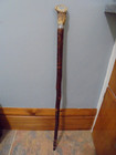 Antique Walking Cane Stick Horn Handle Cazenovia  New York Engraved Silver