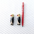 Antique Penguin Pair  Needle And Thread Holders  Deco Style Miniature Germany
